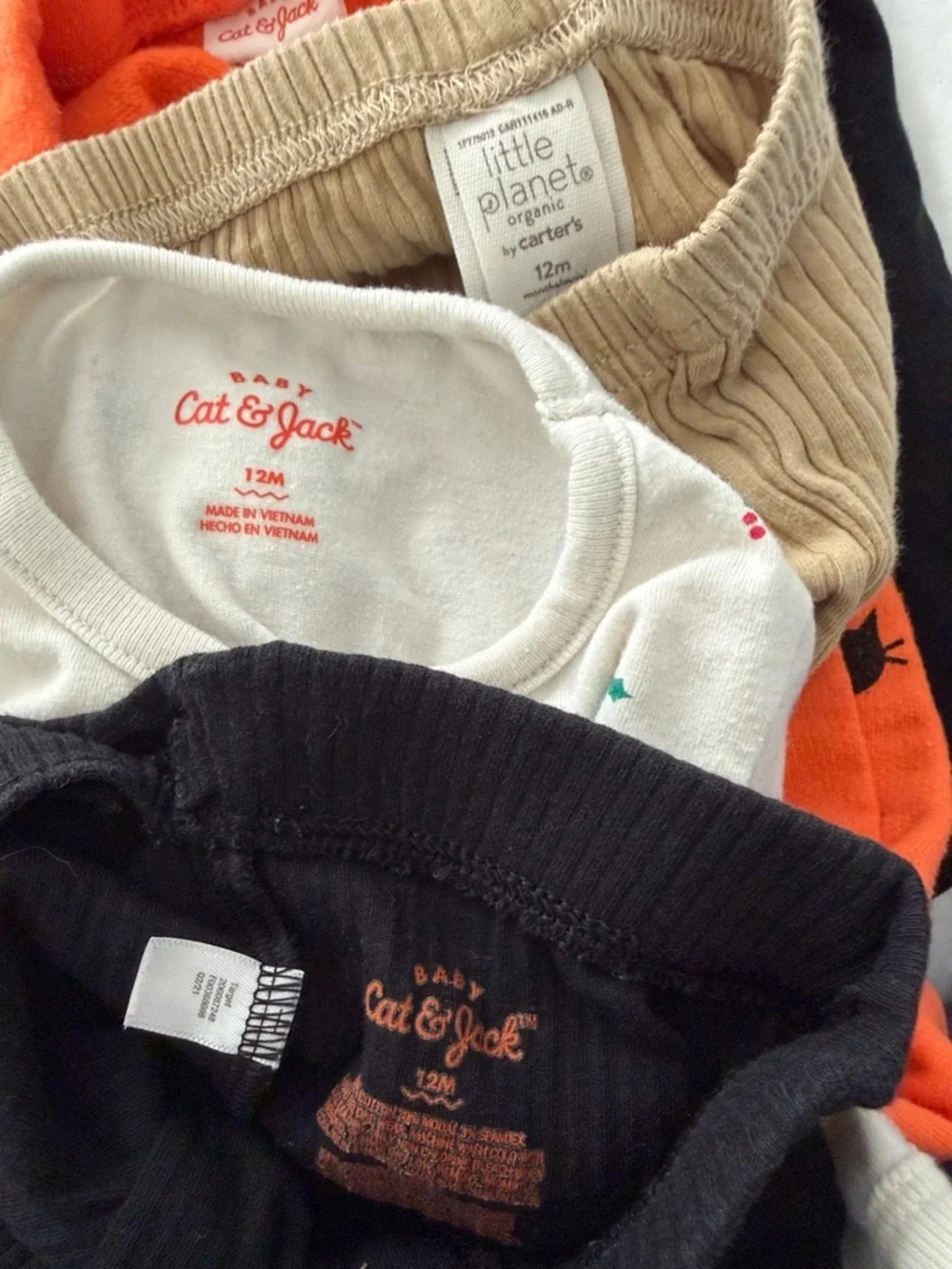 Baby Girls 6-Piece Outfit Set - Black, Coral, Cream & Orange